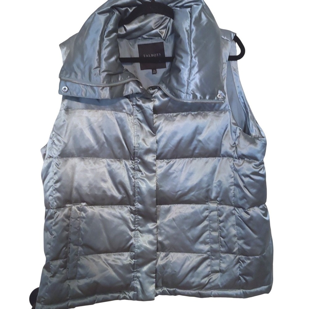Talbots Sage Duck Down Filled Feather Puffer Quilted Vest‎ Size 2X Ski Snow Hike